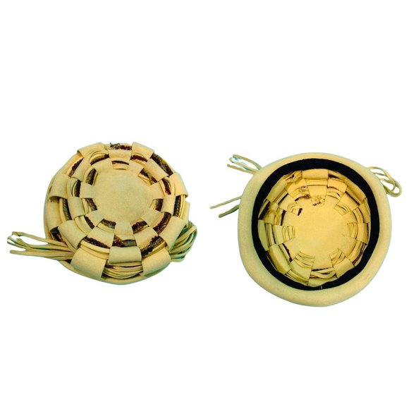 Vintage 1950s Sequin Beret Hat Tan Round Cap - Picture 3 of 10